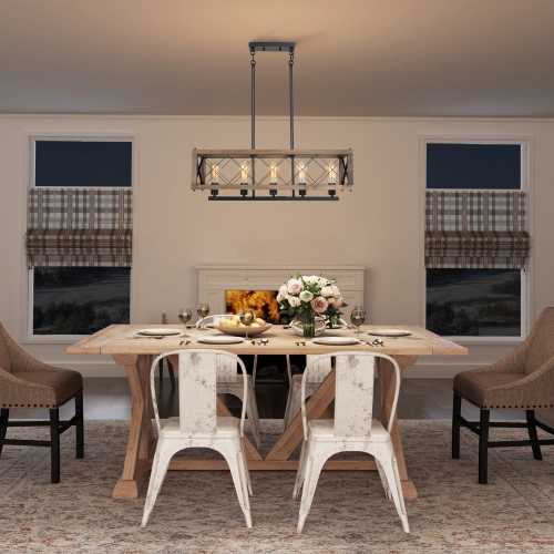 Farmhouse 5-Light Rectangle Chandelier