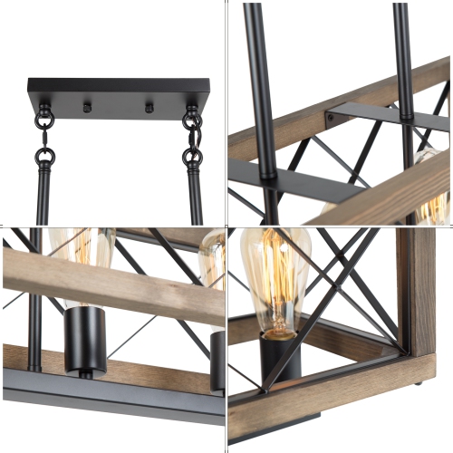 Farmhouse 5-Light Rectangle Chandelier