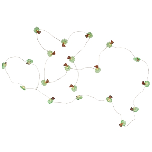 10-Count LED Green and Brown Palm Tree Fairy Lights - Warm White