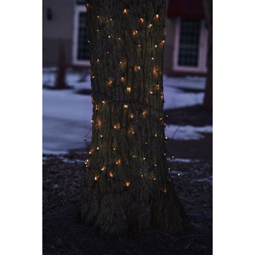 2' x 8' Orange LED Net Style Tree Trunk Wrap Christmas Lights - Brown Wire