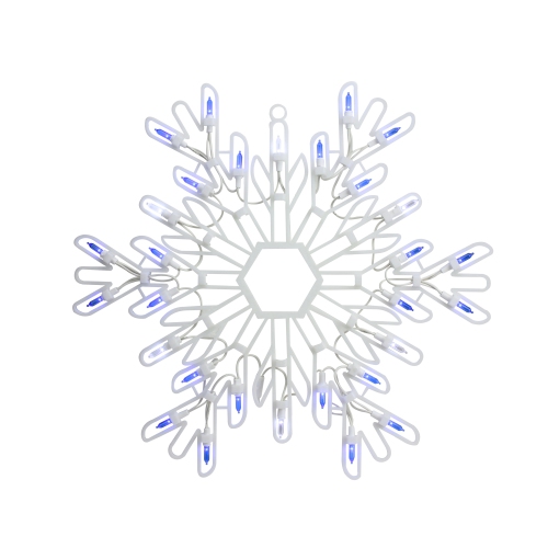 NORTHLIGHT  16" Led Lighted Pure White And Snowflake Christmas Window Silhouette Decoration In Blue We love this! Shines beautifully, great touch of blue to cover all the colors at holiday time