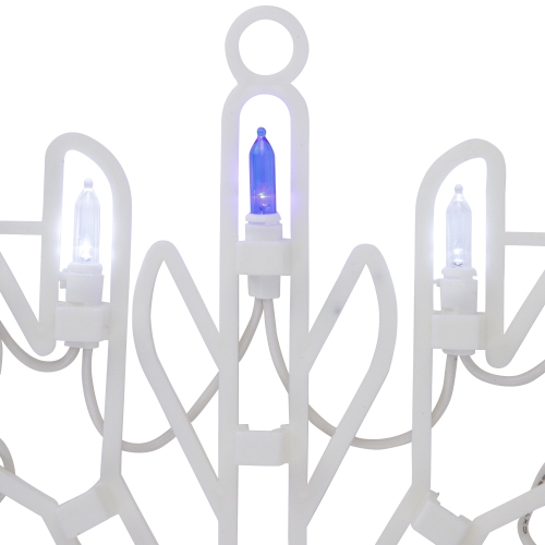 16" LED Lighted Pure White and Blue Snowflake Christmas Window Silhouette Decoration