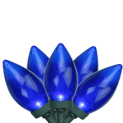 NORTHLIGHT  25 Blue Led C9 Mini String Christmas Lights - 16 Ft Wire In Green