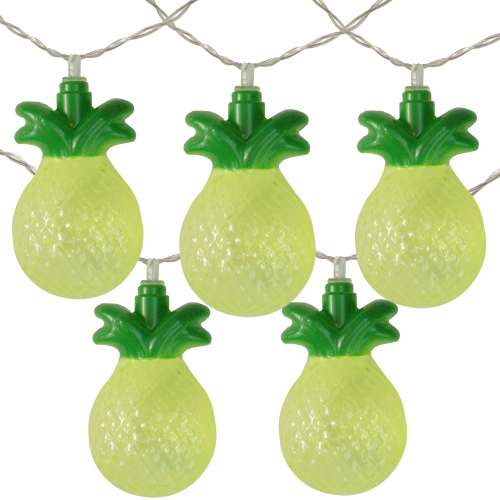 10-Count Green Pineapple LED String Lights - 4.5ft Clear Wire