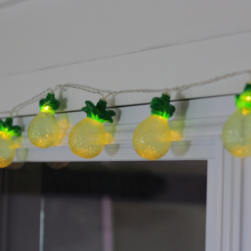 10-Count Green Pineapple LED String Lights - 4.5ft Clear Wire