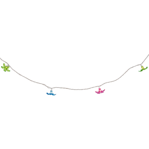 Set of 10 Pink, Blue and Green Flower Patio and Garden Novelty Lights 2.5