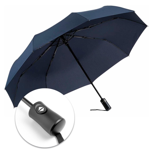 23" Foldable Windproof Umrellas, Compact Automatic Triple Folding Umbrellas-Blue