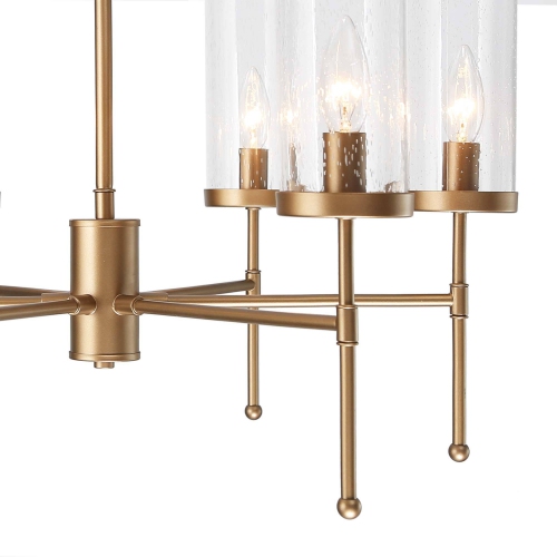 Modern 6-Light Wheel Gold Chandelier