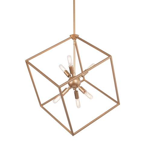 LNC  Modern 6-Light Minimal Chandelier In Gold