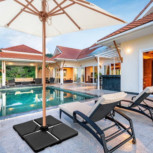 Gymax 4 Cantilever Offset Umbrella Base Weight Stand Water/Sand Filled