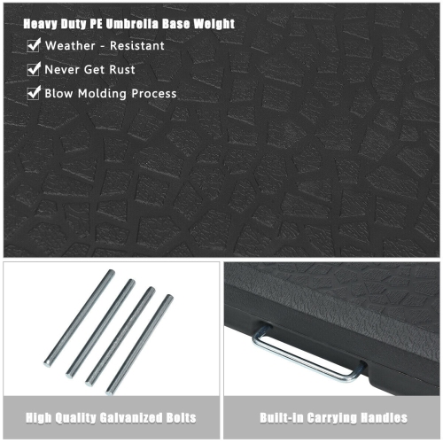 Gymax 4 Cantilever Offset Umbrella Base Weight Stand Water/Sand Filled