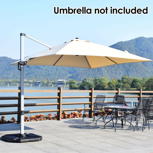 Gymax 4PCS Patio Cantilever Offset Umbrella Base Sand/Water Filled