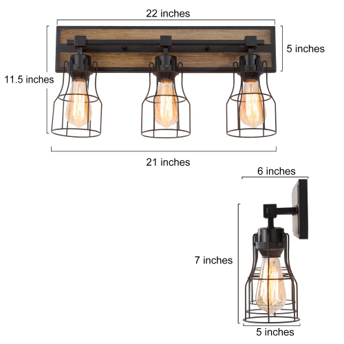 Industrial 3-Light Unique Vanity Light