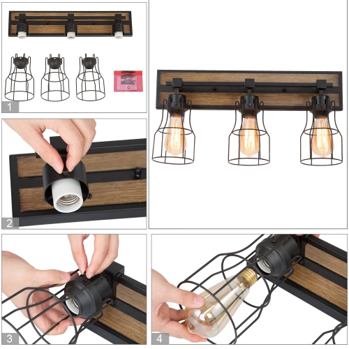 Industrial 3-Light Unique Vanity Light