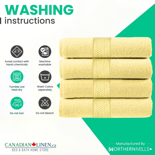 Canadian Linen Basic Economy Ivory Bath Towels 26x52 inch 4 Pack Soft Absorbent Hospitality Cotton Towel Set for Bathroom Hotel Spa Salon Gym