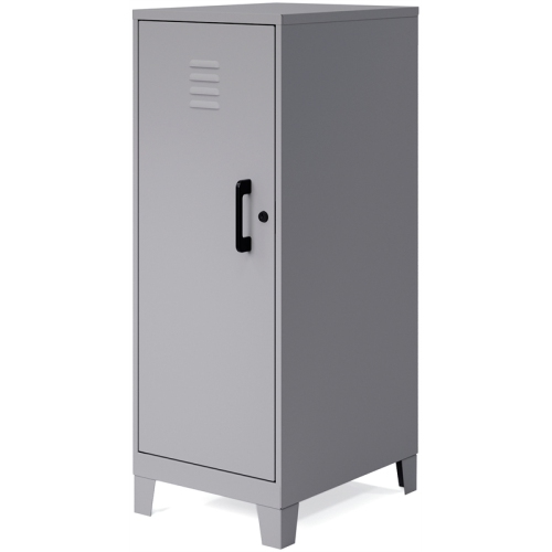 Armoire de rangement en métal à 3 tablettes de 42.5 po de haut Space Solutions, argent arctique