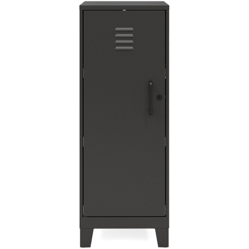 Space Solutions 42.5"H 3 Shelf Metal Storage Locker Cabinet 3" Legs - Black