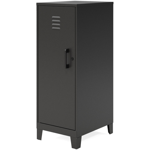 Space Solutions 42.5"H 3 Shelf Metal Storage Locker Cabinet 3" Legs - Black