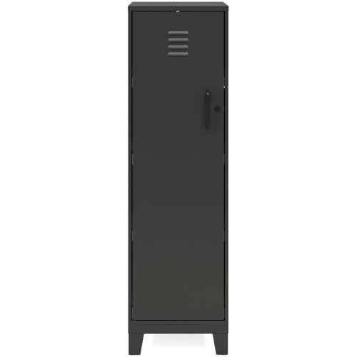 Space Solutions 53.38"H 4 Shelf Metal Storage Locker Cabinet 3" Riser Legs Black