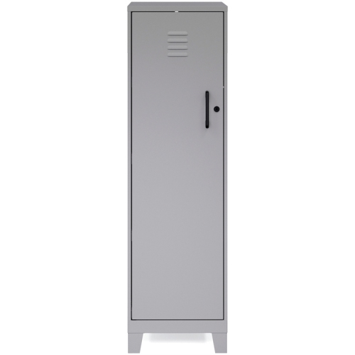 Space Solutions 53.38"H 4 Shelf Metal Storage Locker Cabinet Arctic Silver