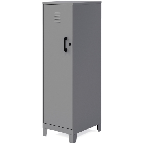 Space Solutions 53.38"H 4 Shelf Metal Storage Locker Cabinet Arctic Silver