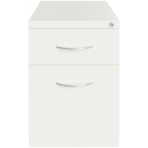 Hirsh 20" D Metal Mobile Pedestal File Cabinet 2 Drawer Box-File White
