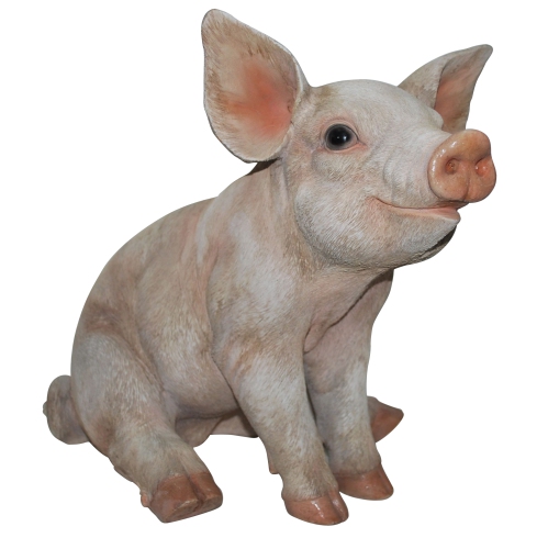Hi-Line Gift Ltd Medium Sitting Pig Garden Statue