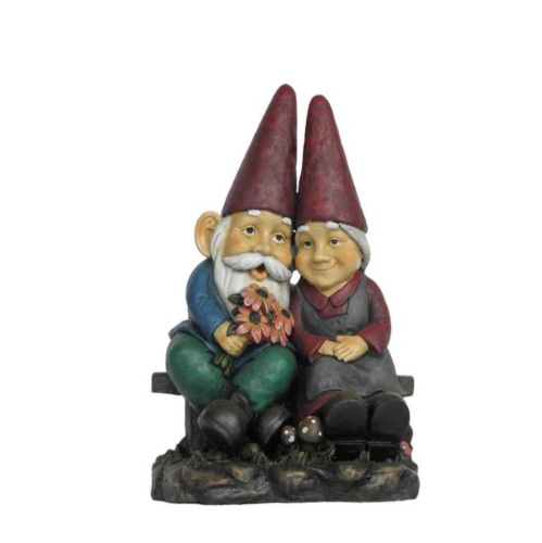 Hi-Line Gift Ltd Old Gnome Couple On Bench