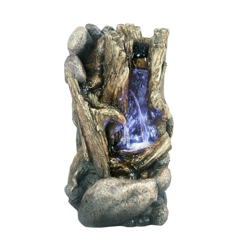 Hi-Line Gift Ltd Tree Trunk Fountain with LED