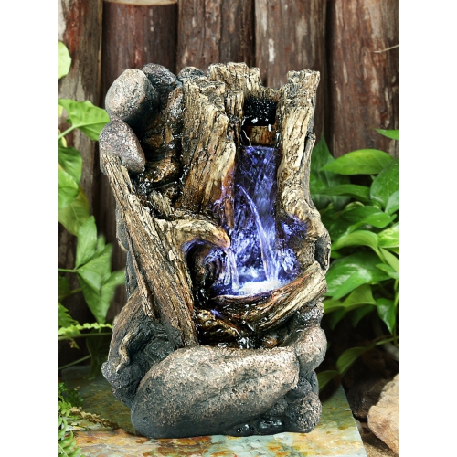 Hi-Line Gift Ltd Tree Trunk Fountain with LED
