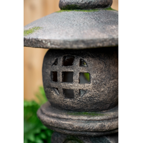 Hi-Line Gift Ltd 32In Grey Stone Pagoda Lantern