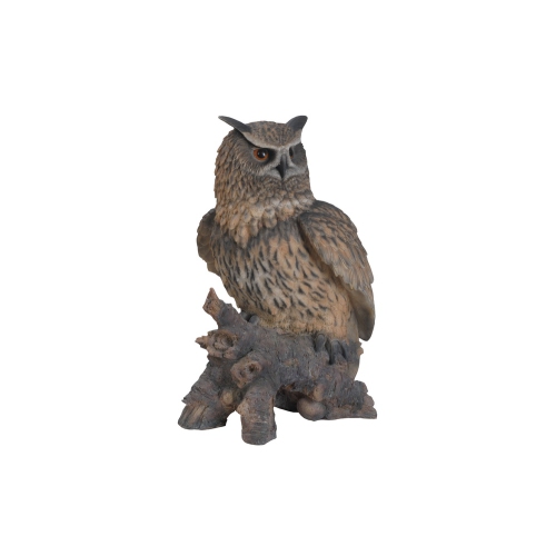 Hi-Line Gift Ltd Eagle Owl On Stump Garden Statue