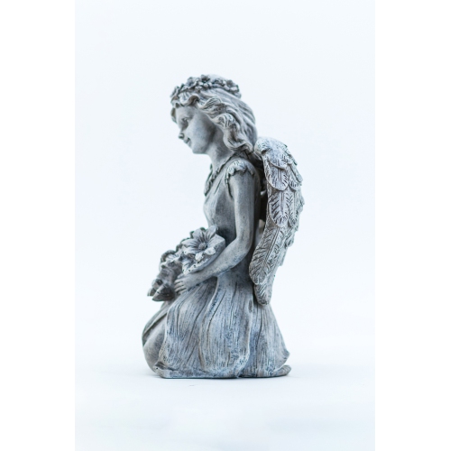 Hi-Line Gift Ltd Kneeling Angel Holding Flowers