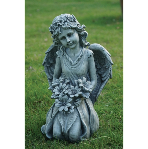 Hi-Line Gift Ltd Kneeling Angel Holding Flowers
