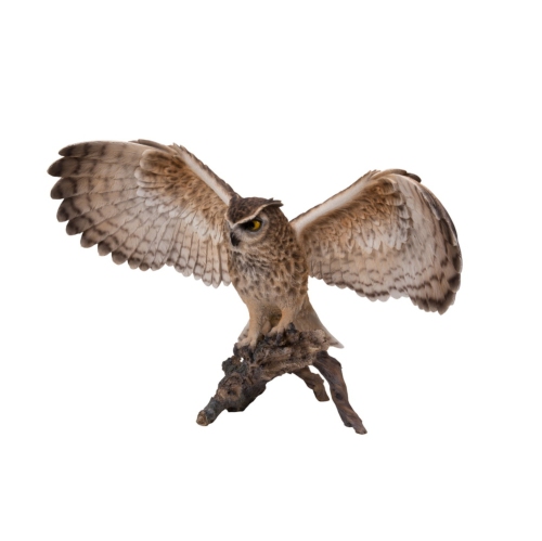 Hi-Line Gift Ltd Eagle Owl On Branch with Wings Out