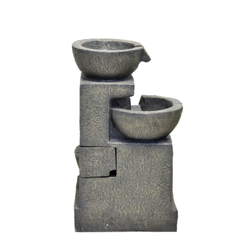 Hi-Line Gift Ltd 3 Bowl Fountain with 2 Warm White LEDs