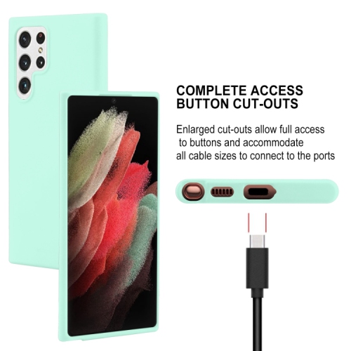 TopSave Goospery Soft Feeling Jelly Silky Slim Bumper Case For Samsung Galaxy S22 Ultra, Teal