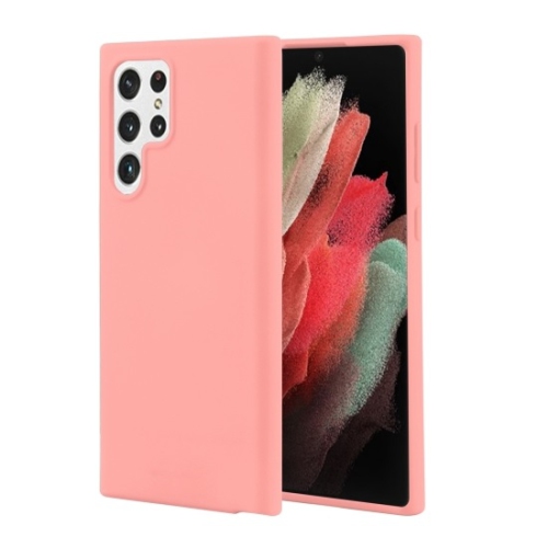 TopSave Goospery Soft Feeling Jelly Silky Slim Bumper Case For Samsung Galaxy S22 Ultra, Pink