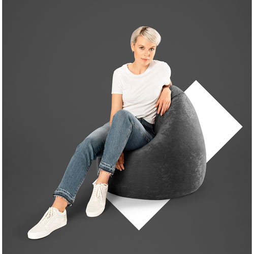 Easy Contemporary Polyester Bean Bag - Grey