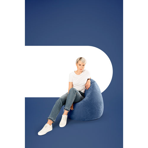 Easy Contemporary Polyester Bean Bag - Navy