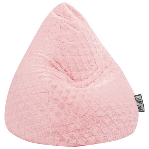 Fluffy Hearts Contemporary Polyester Bean Bag – Rose