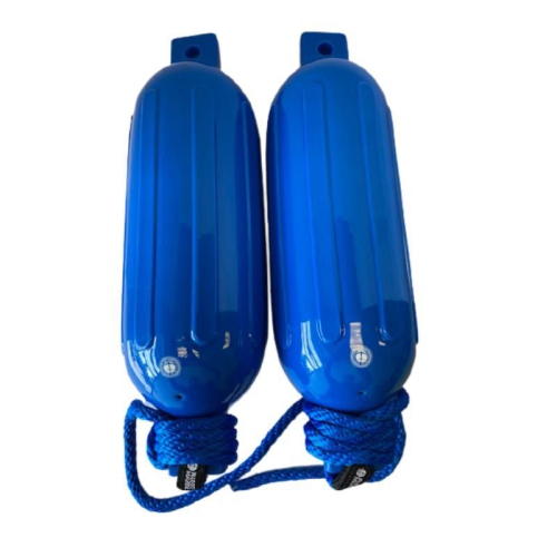 5.5In.x20In. Two Blue Inflated Fenders WITH 2-pack MFP Whips + 2-pack Blue fender line - FSM 52157