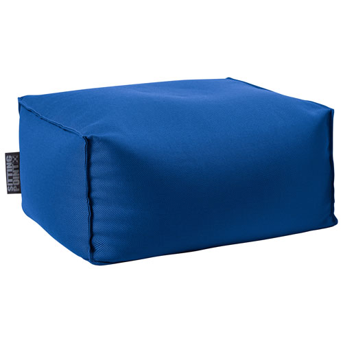 Pouf en polyester Chamonix de Gouchee Home - Bleu