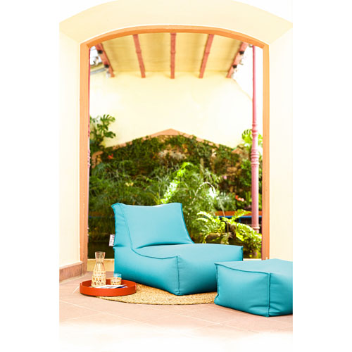 Gouchee Home Chamonix Polyester Pouf - Peacock