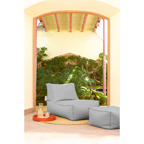 Gouchee Home Chamonix Polyester Pouf - Silver