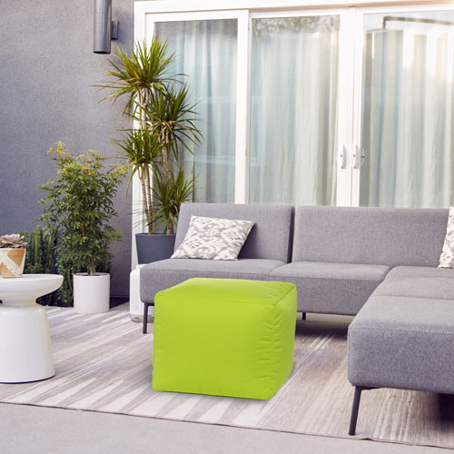 Gouchee Home Cube Soleil Polyester Pouf - Green