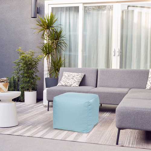 Gouchee Home Cube Soleil Polyester Pouf - Oceania