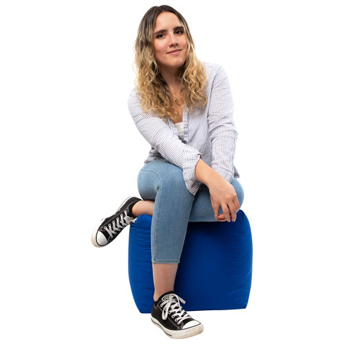 Gouchee Home Cube Soleil Polyester Pouf - Blue