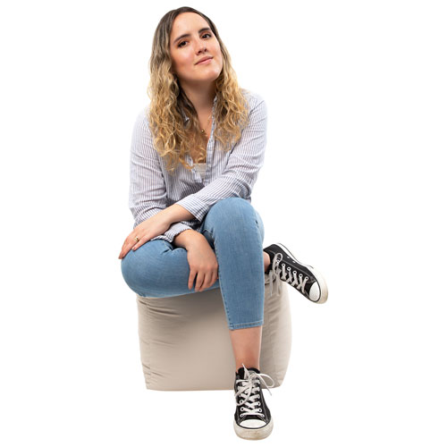 Gouchee Home Cube Soleil Polyester Pouf - Beige