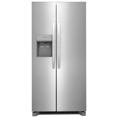 Réfrigérateur à congélateur juxtaposé de 22,3 pi³ et 33 po avec distributeur de glaçons et d'eau de Frigidaire - Acier inoxydable